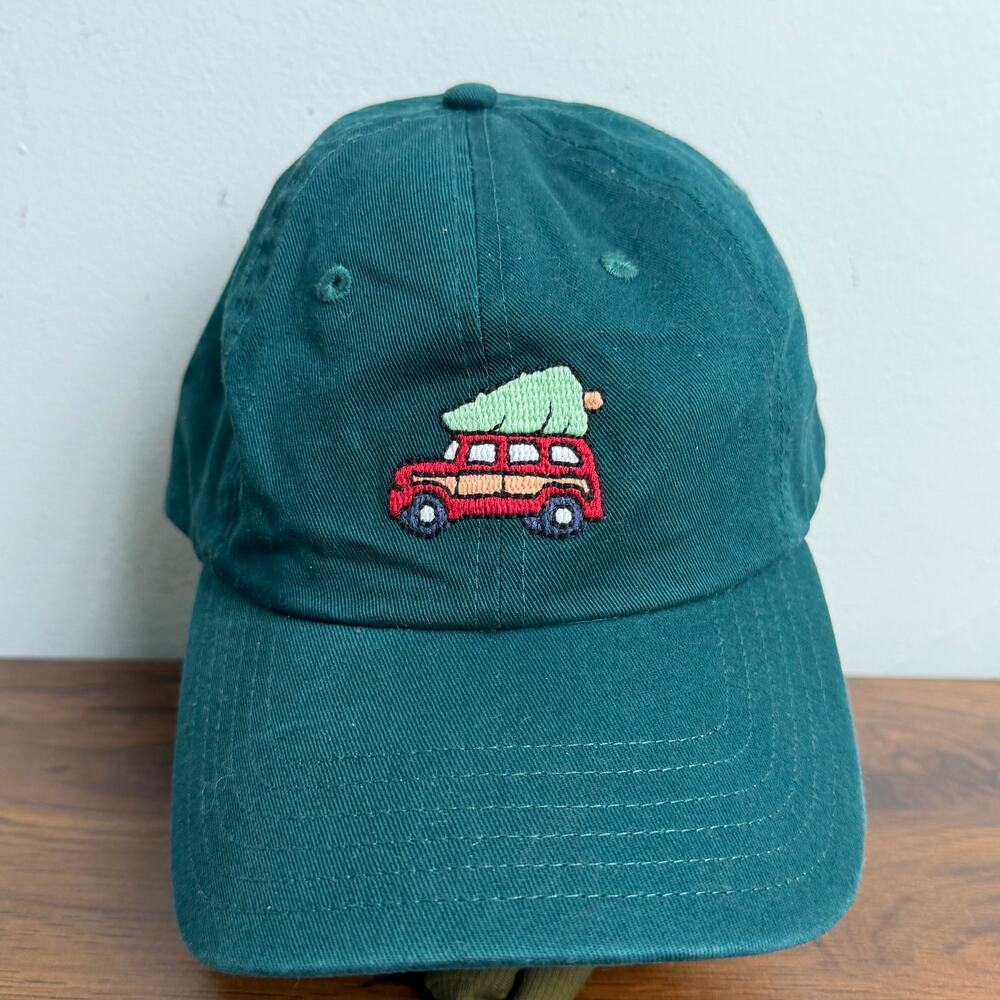 Vineyard Vines Hat Men's Adjustable Blue Green Christmas Tree Car